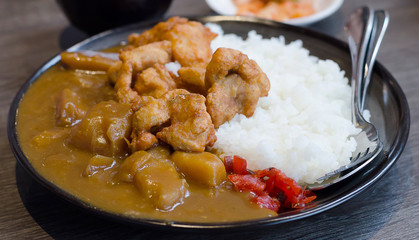 Fried pork curry ,Traditional Japanese food