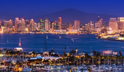 Scenic San Diego Panorama - obrazy, fototapety, plakaty