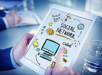 Social Network Social Media Technology Office Browsing Concept