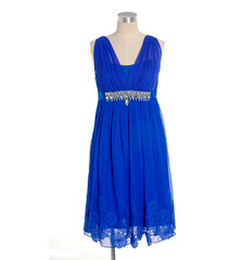 female blue sundress on mannequin