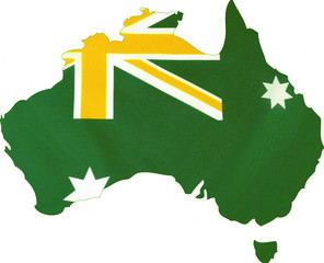 Australian flag in unofficial green and gold colours.