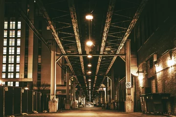 Papier Peint photo Chicago Pont de train de la ville de Chicago