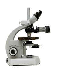 Microscope, retro style, side view