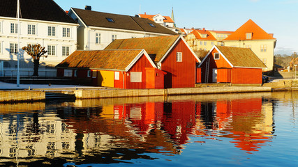 Fototapeta premium Traditional colorful wooden buildings