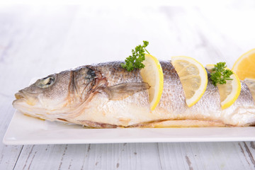 grilled fish and lemon