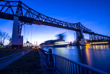 Railway bridge over Kiel canal in Rendsburg, Germany