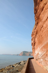 Walkway on seafront at Sidmouth in Devon