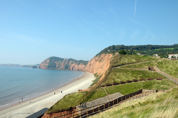 Pathway above Sidmouth beach in Devon