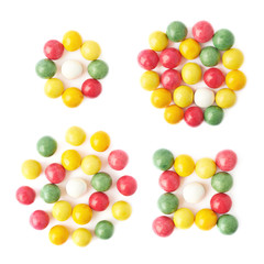 Multiple chewing gum balls isolated
