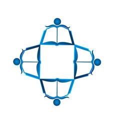 Teamwork book logo vector