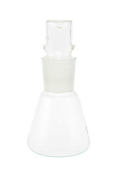 Empty Erlenmeyer flask isolated