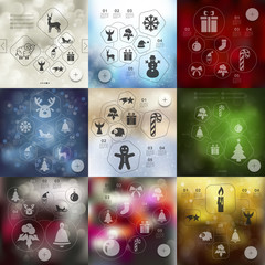 Christmas infographic with unfocused background