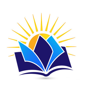 Book And Sun Logo Vector Icon