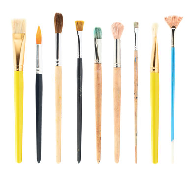 Set of multiple drawing brushes isolated