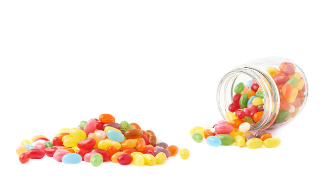 Composition of a jar and jelly beans