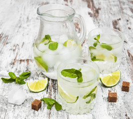 Cold fresh lemonade drink