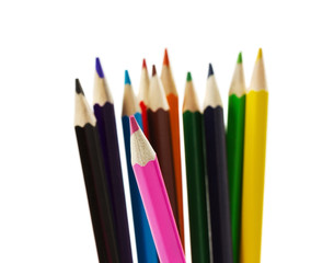 Fototapeta premium colored pencils isolated on white background