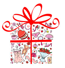 Gift Ideas for girl in gift shape.