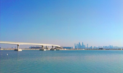 Dubai skyline view from Palm Jumeirah island