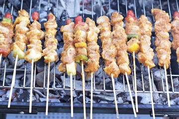 Bar-B-Q or BBQ grill of meat