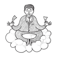 Businessman meditating