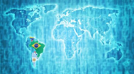 Mercosur territory on world map