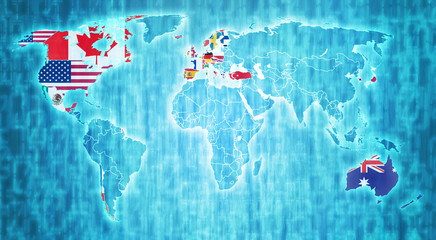 OECD territory on world map