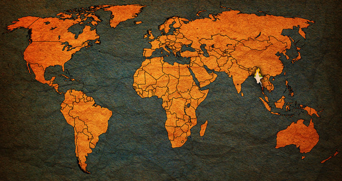myanmar territory on world map