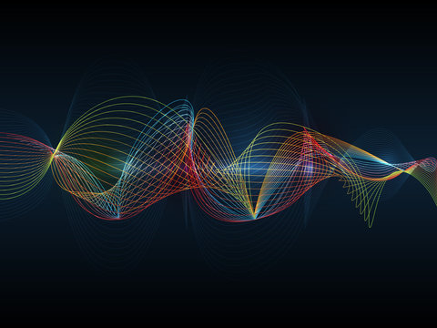 Illustration Abstract futuristic wave-digital  technology