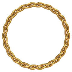 Gold braided circle - obrazy, fototapety, plakaty