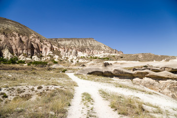 Fototapeta na wymiar Cappadocia. The picturesque mountain landscape near Monks Valley
