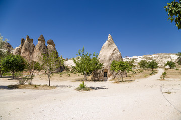Cappadocia. Monk's cell in the rock in the Pashabag  Valley
