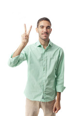 Victorious young man