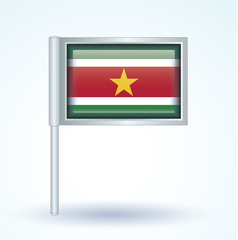 Flag set of Suriname, vector illustration