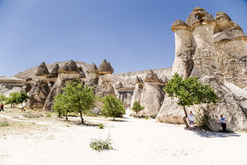 Cappadocia. Tourists in the Valley Pashabag (Monks Valley)