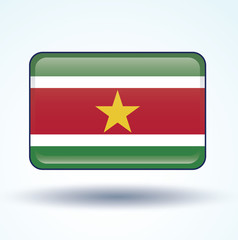 Flag set of Suriname, vector illustration