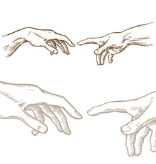 Creation of Adam hand draw