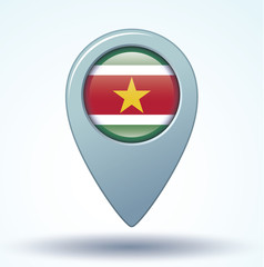 Flag set of Suriname, vector illustration