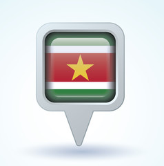 Flag set of Suriname, vector illustration