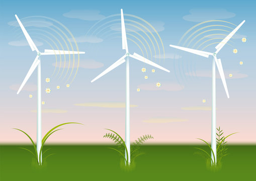 green wind turbines