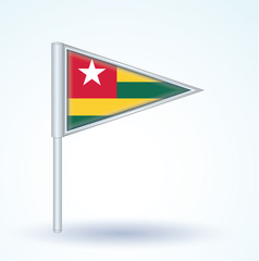 Flag set of Togo, vector illustration