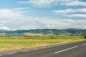 Country Road Landscape In Summer