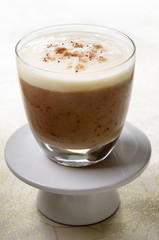 chocolate mousse with vanilla cream