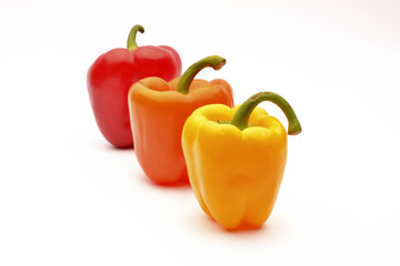 Peppers on white background