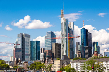 Obraz premium Financial district in Frankfurt