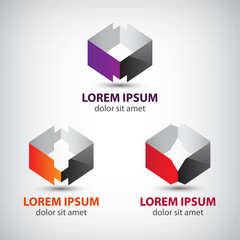 vector set of abstract origami geomeric icons