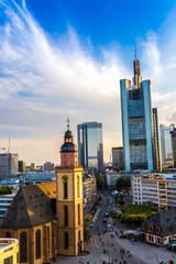 Fototapeta na wymiar Aerial view of Frankfurt
