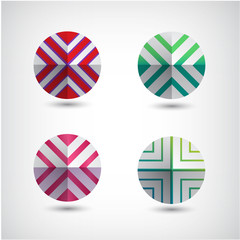 vector set of abstract round decorated icons