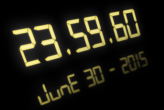 Digital clock with 60 seconds at midnight