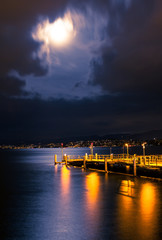 Fototapeta na wymiar Pier on Lake of Zurich